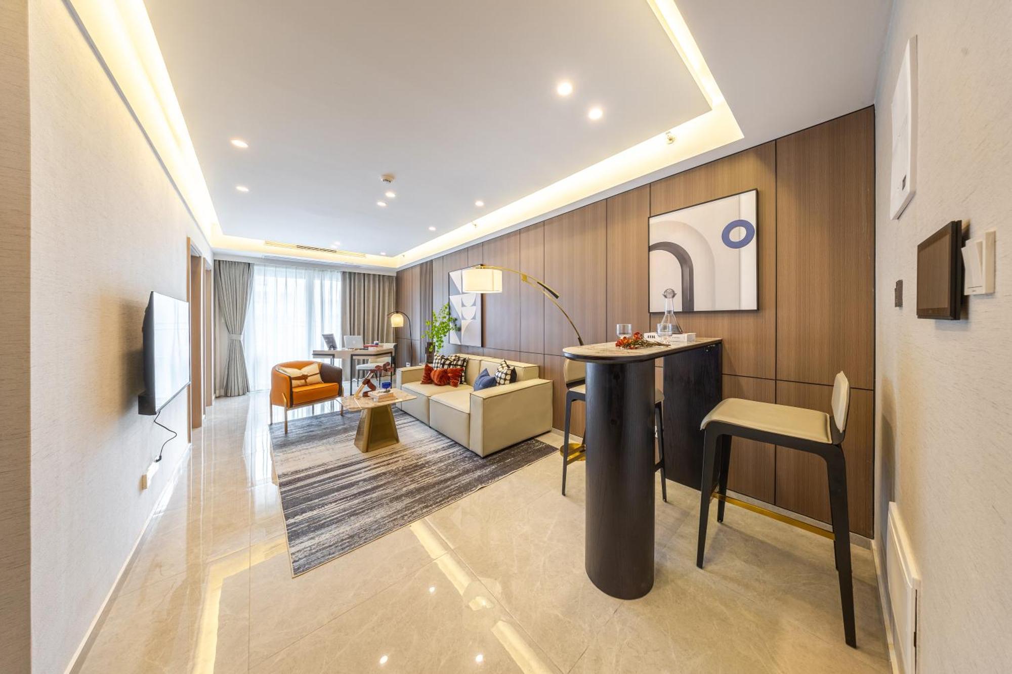 Aparthotel Boruisi Video And Audio Light House - Shenzhen Convention And Exhibition Center Gangxia Metro Station Exterior foto