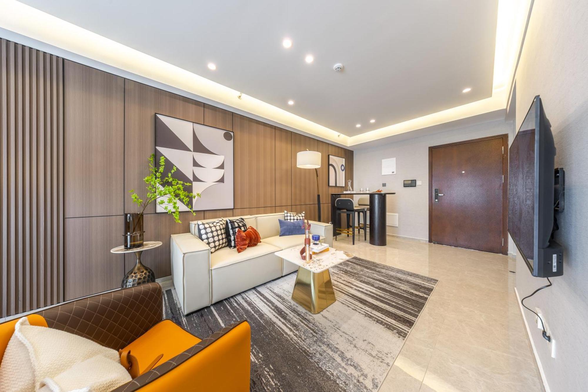 Aparthotel Boruisi Video And Audio Light House - Shenzhen Convention And Exhibition Center Gangxia Metro Station Exterior foto